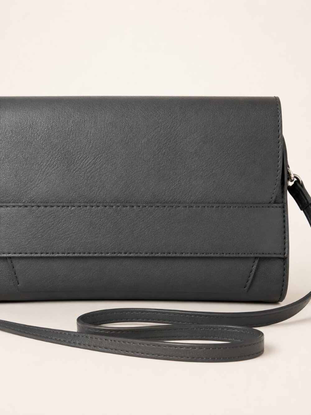 NWT Summer & Rose Celine Steel Vegan Leather Crossbody Clutch